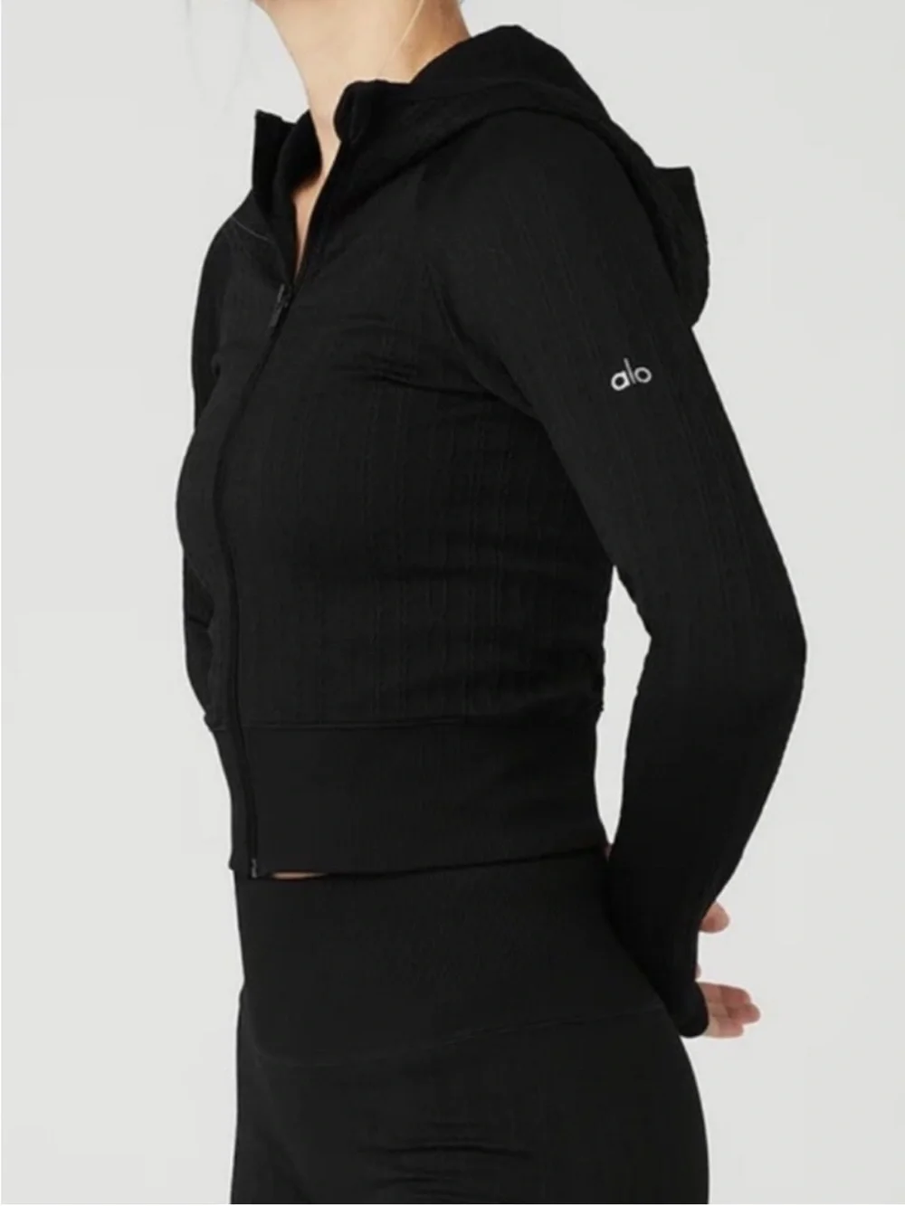Alo Seamless Cable Knit Jacket, size XS